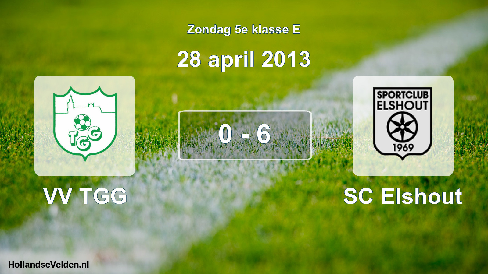 Total number of matches played: VV TGG - SC Elshout 0 - 6 (28 April 2013)
