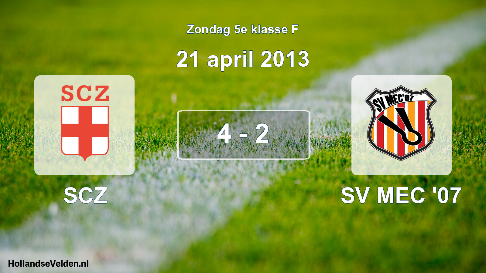 Total number of matches played: SCZ - SV MEC '07 4 - 2 (21 April 2013)