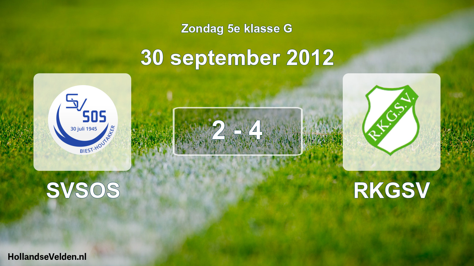 Total number of matches played: SVSOS - RKGSV 2 - 4 (30 September 2012)