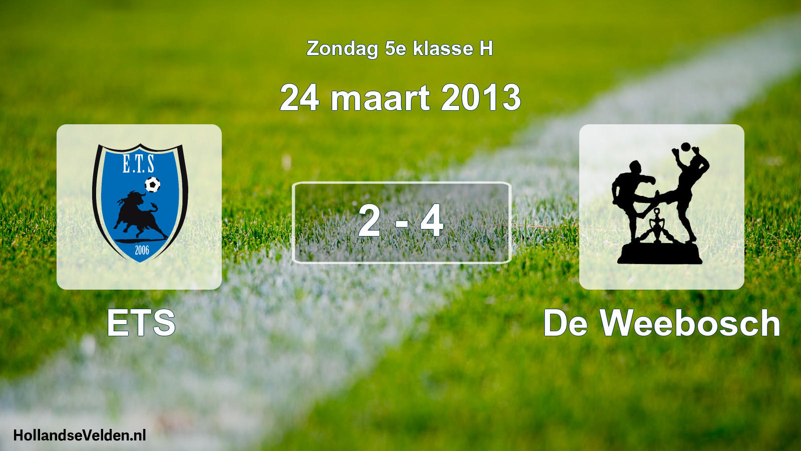 Total number of matches played: ETS - De Weebosch 2 - 4 (24 March 2013)