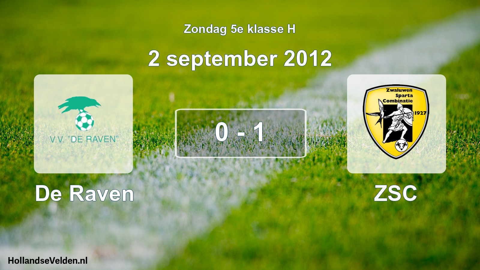 Total number of matches played: De Raven - ZSC 0 - 1 (2 September 2012)