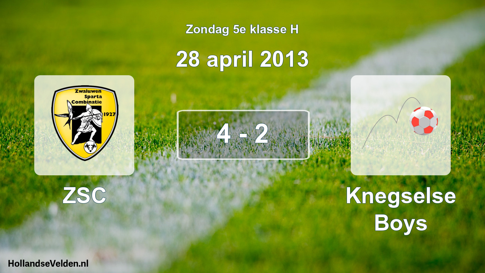 Total number of matches played: ZSC - Knegselse Boys 4 - 2 (28 April 2013)