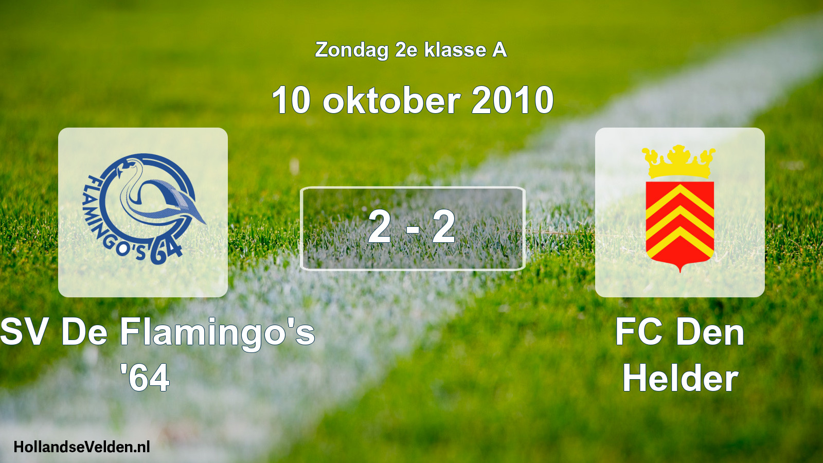 Total number of matches played: ASV De Flamingo's '64 - FC Den Helder 2 - 2 (10 October 2010)