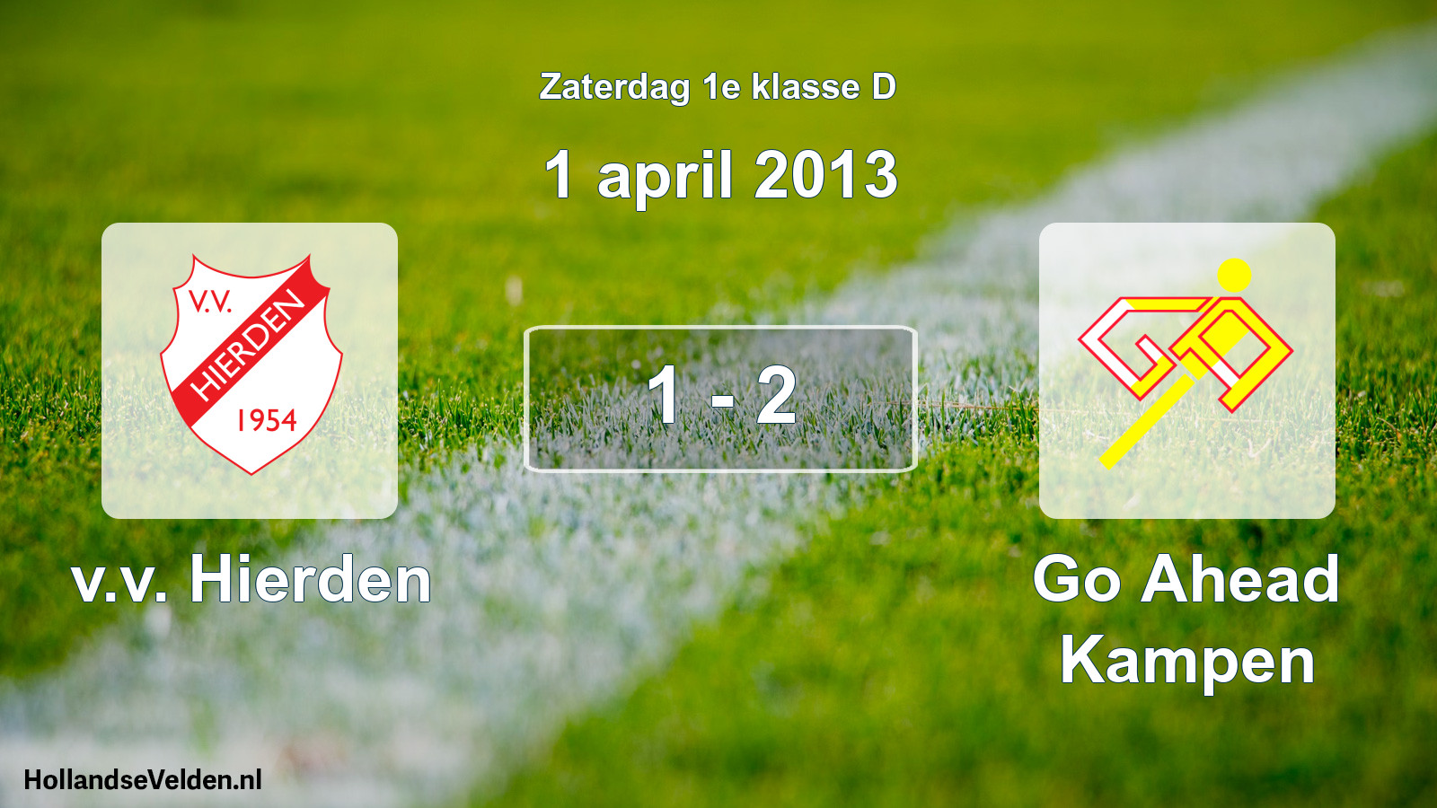Total number of matches played: v.v. Hierden - Go Ahead Kampen 1 - 2 (1 April 2013)