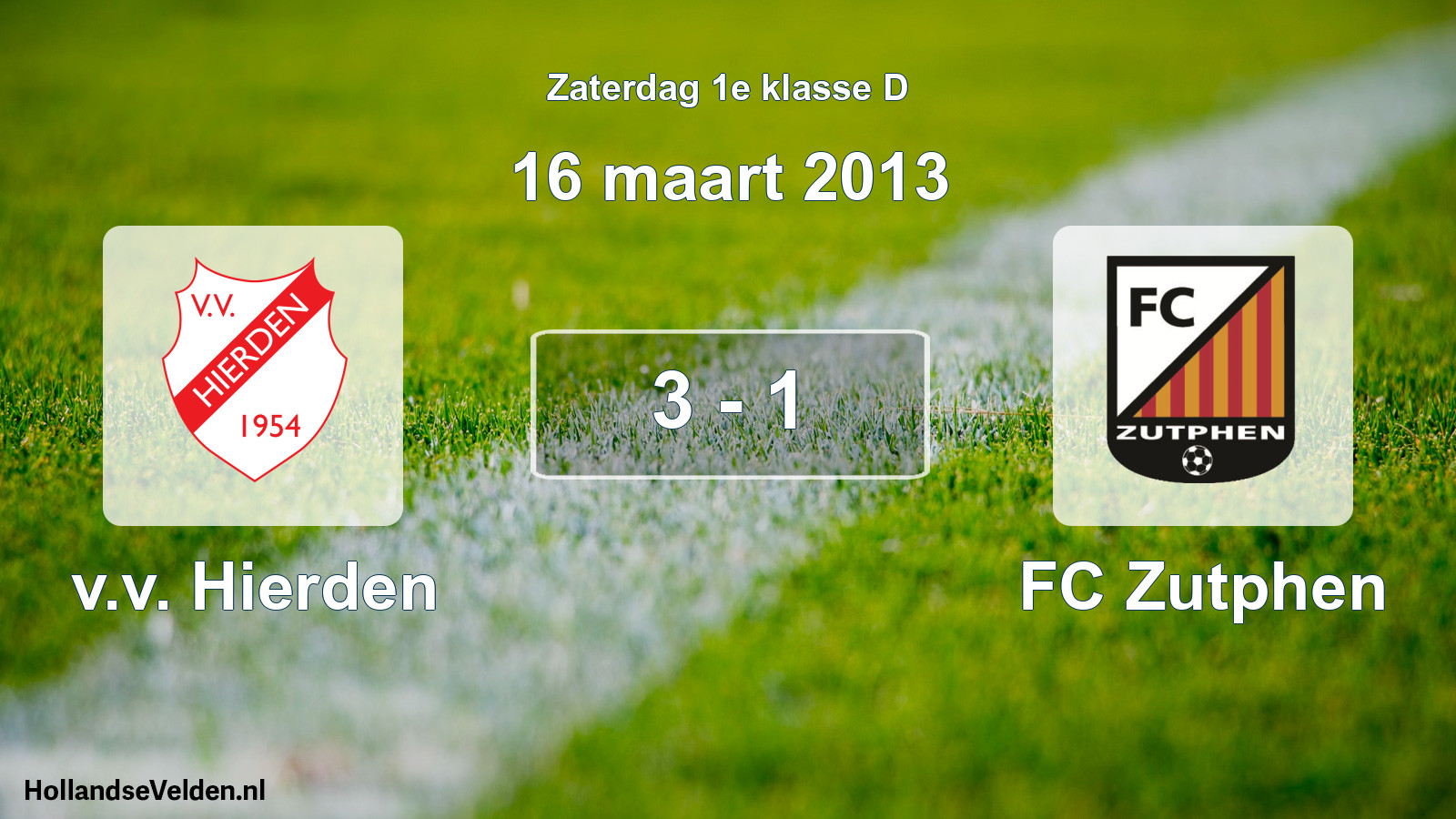 Total number of matches played: v.v. Hierden - FC Zutphen 3 - 1 (16 March 2013)