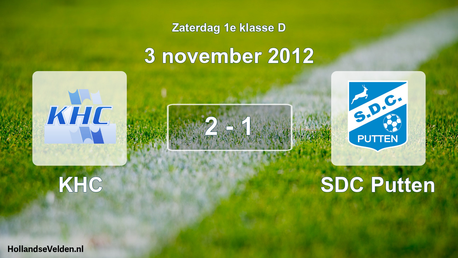 Total number of matches played: KHC - SDC Putten 2 - 1 (3 November 2012)