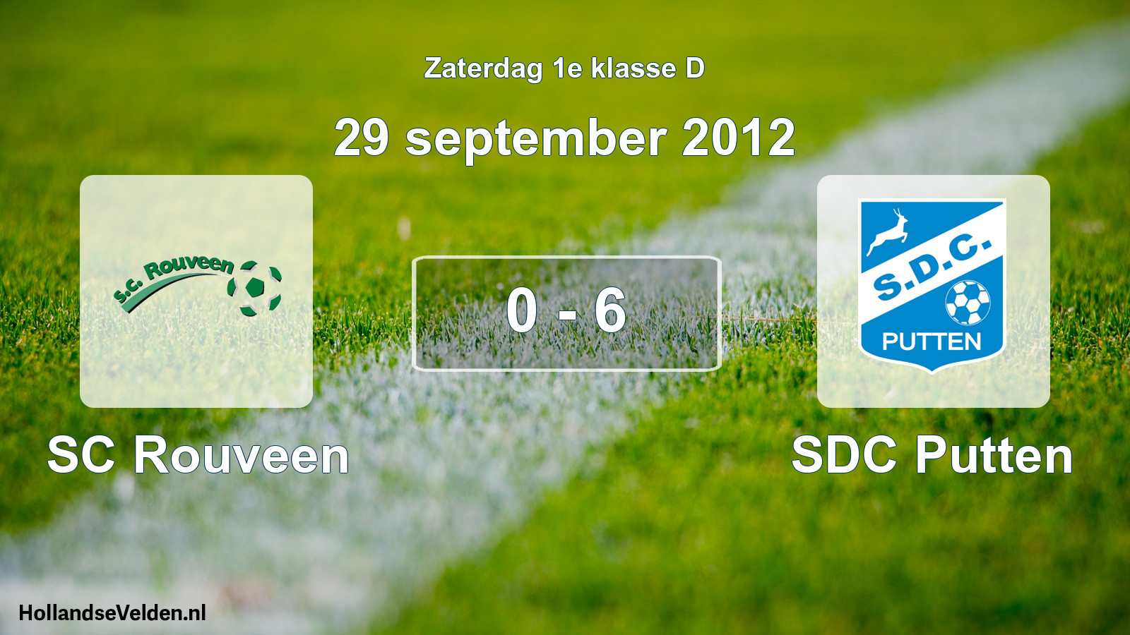 Total number of matches played: SC Rouveen - SDC Putten 0 - 6 (29 September 2012)