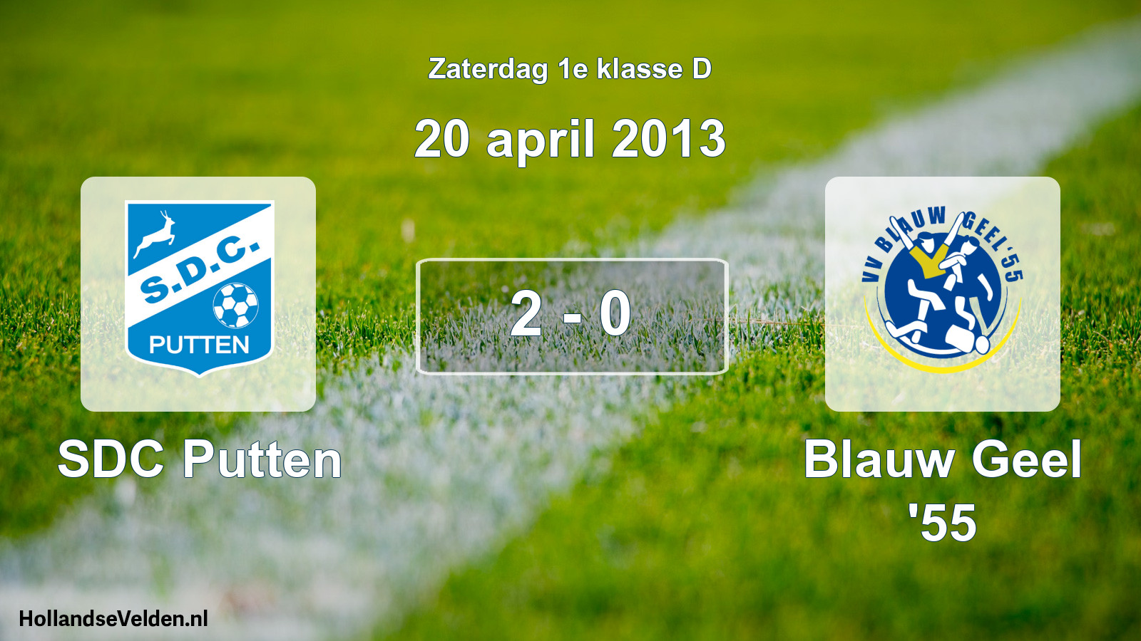 Total number of matches played: SDC Putten - Blauw Geel '55 2 - 0 (20 April 2013)