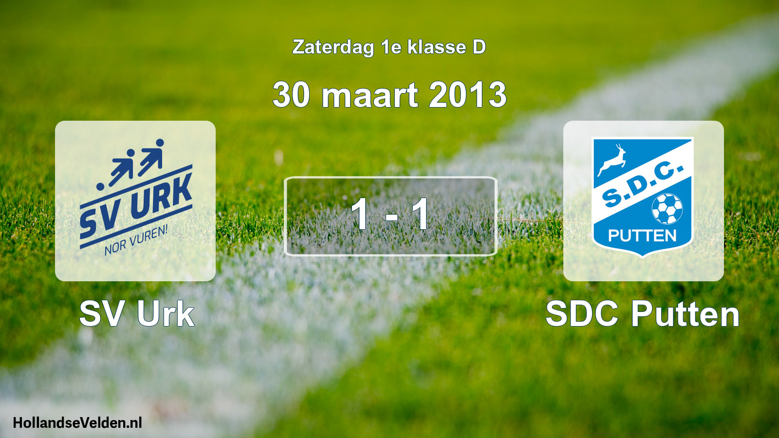 Total number of matches played: SV Urk - SDC Putten 1 - 1 (30 March 2013)