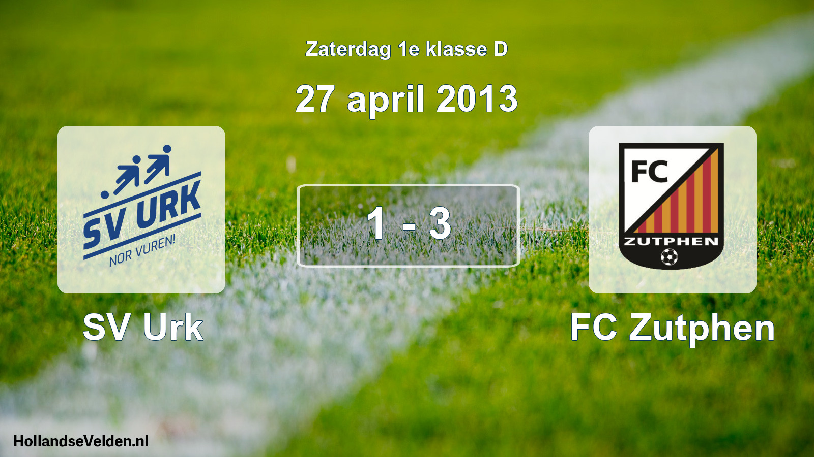 Total number of matches played: SV Urk - FC Zutphen 1 - 3 (27 April 2013)
