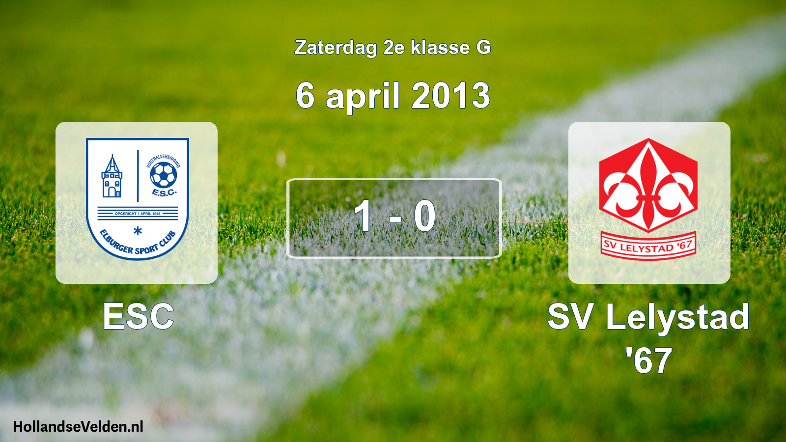 Total number of matches played: ESC - SV Lelystad '67 1 - 0 (6 April 2013)