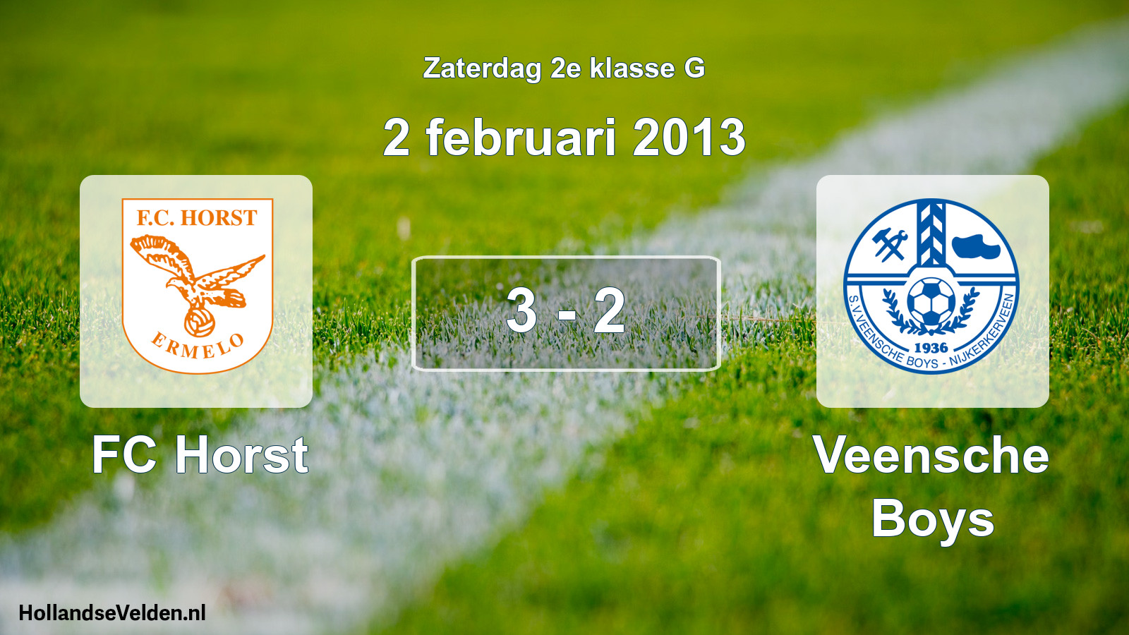 Total number of matches played: FC Horst - Veensche Boys 3 - 2 (2 February 2013)