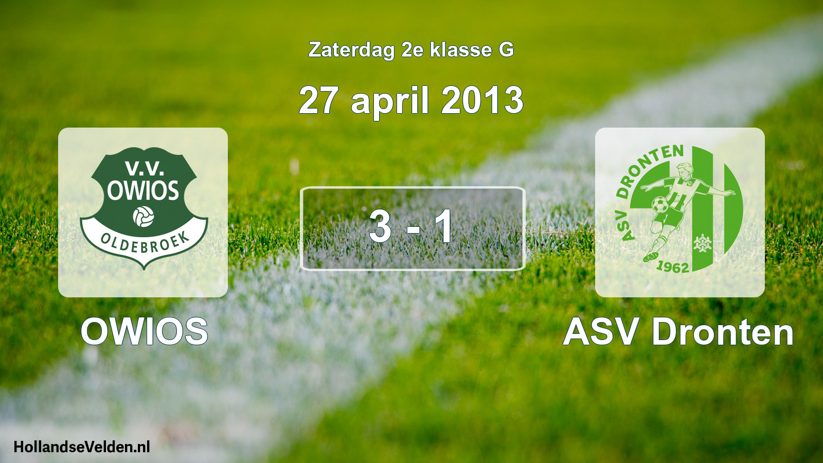 Total number of matches played: OWIOS - ASV Dronten 3 - 1 (27 April 2013)