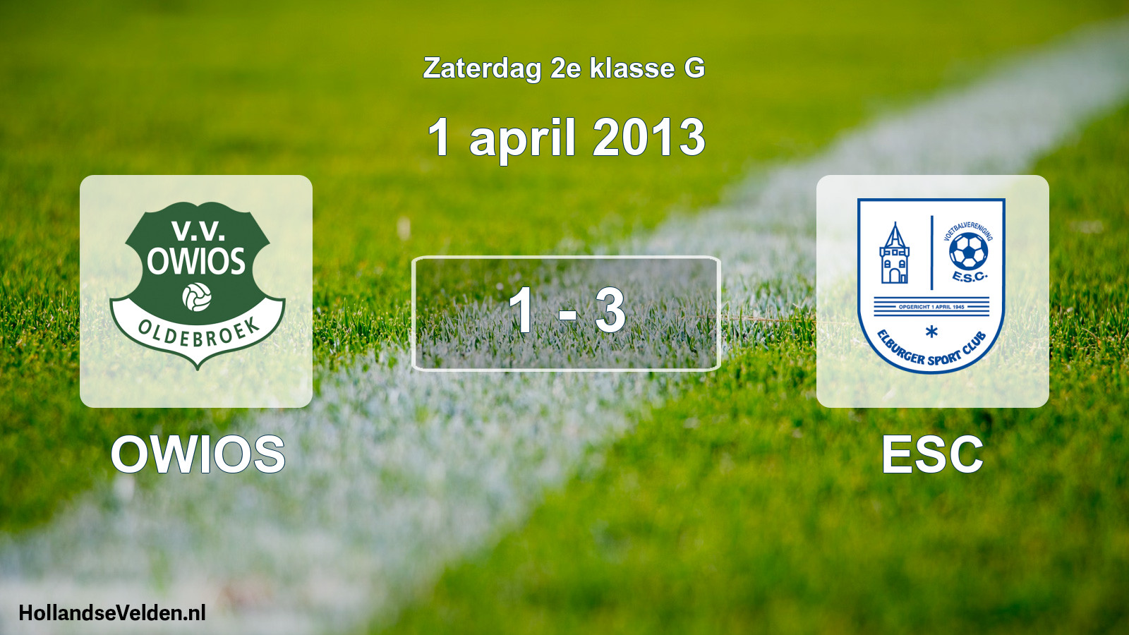 Total number of matches played: OWIOS - ESC 1 - 3 (1 April 2013)