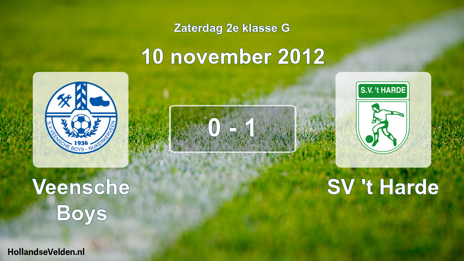 Total number of matches played: Veensche Boys - SV 't Harde 0 - 1 (10 November 2012)