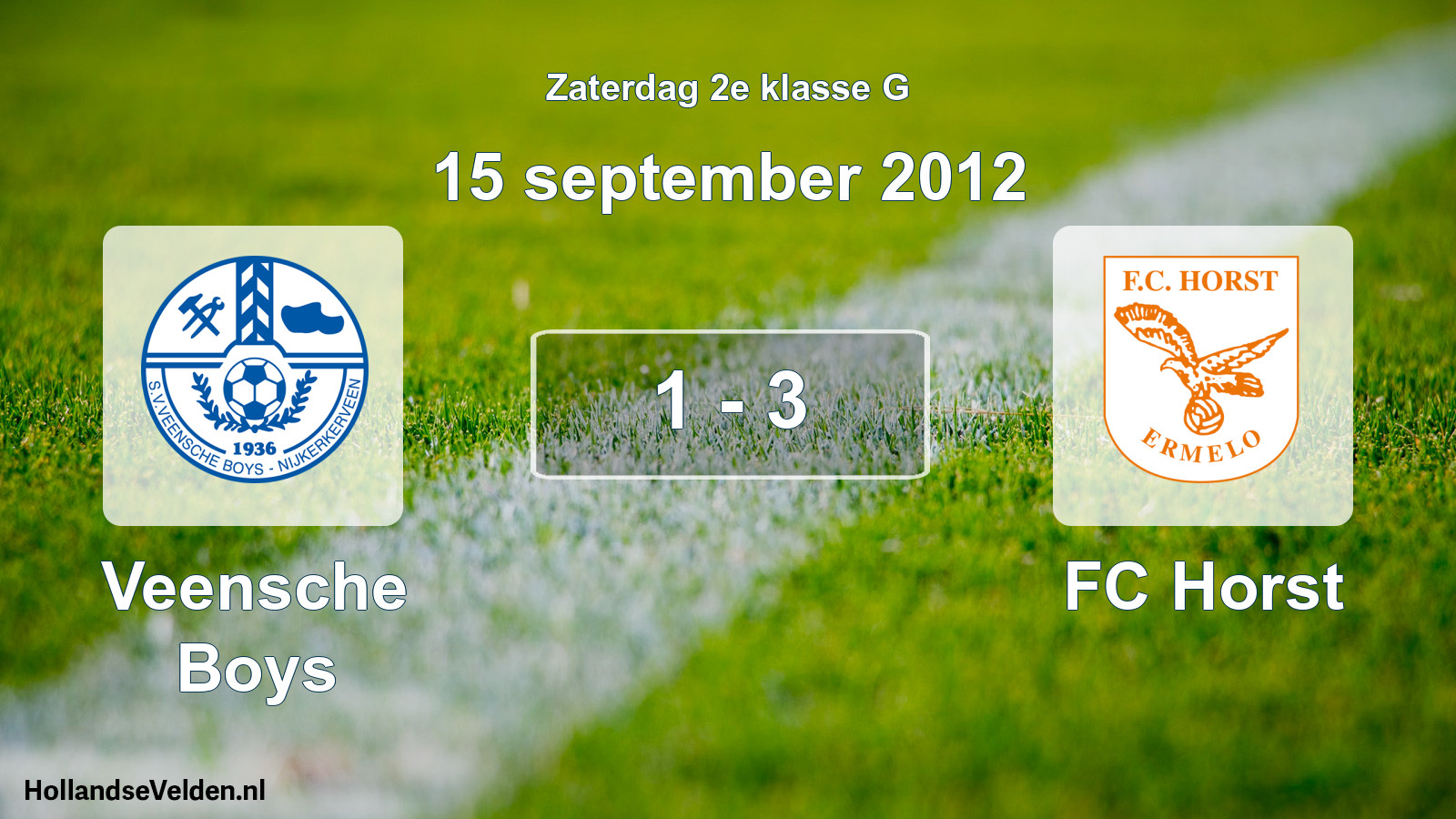 Total number of matches played: Veensche Boys - FC Horst 1 - 3 (15 September 2012)