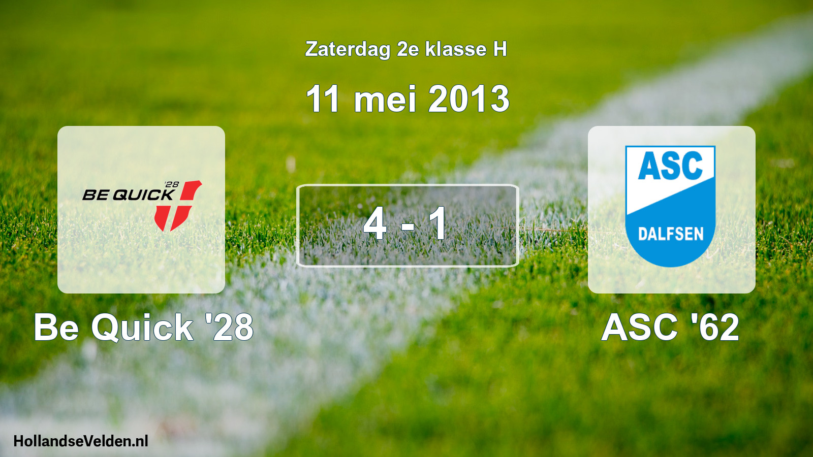 Total number of matches played: Be Quick '28 - ASC '62 4 - 1 (11 May 2013)