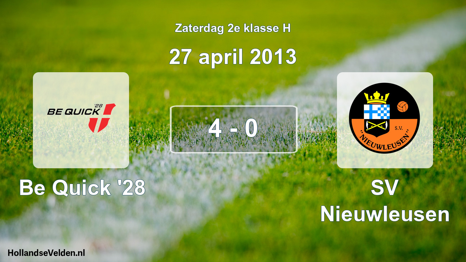 Total number of matches played: Be Quick '28 - SV Nieuwleusen 4 - 0 (27 April 2013)