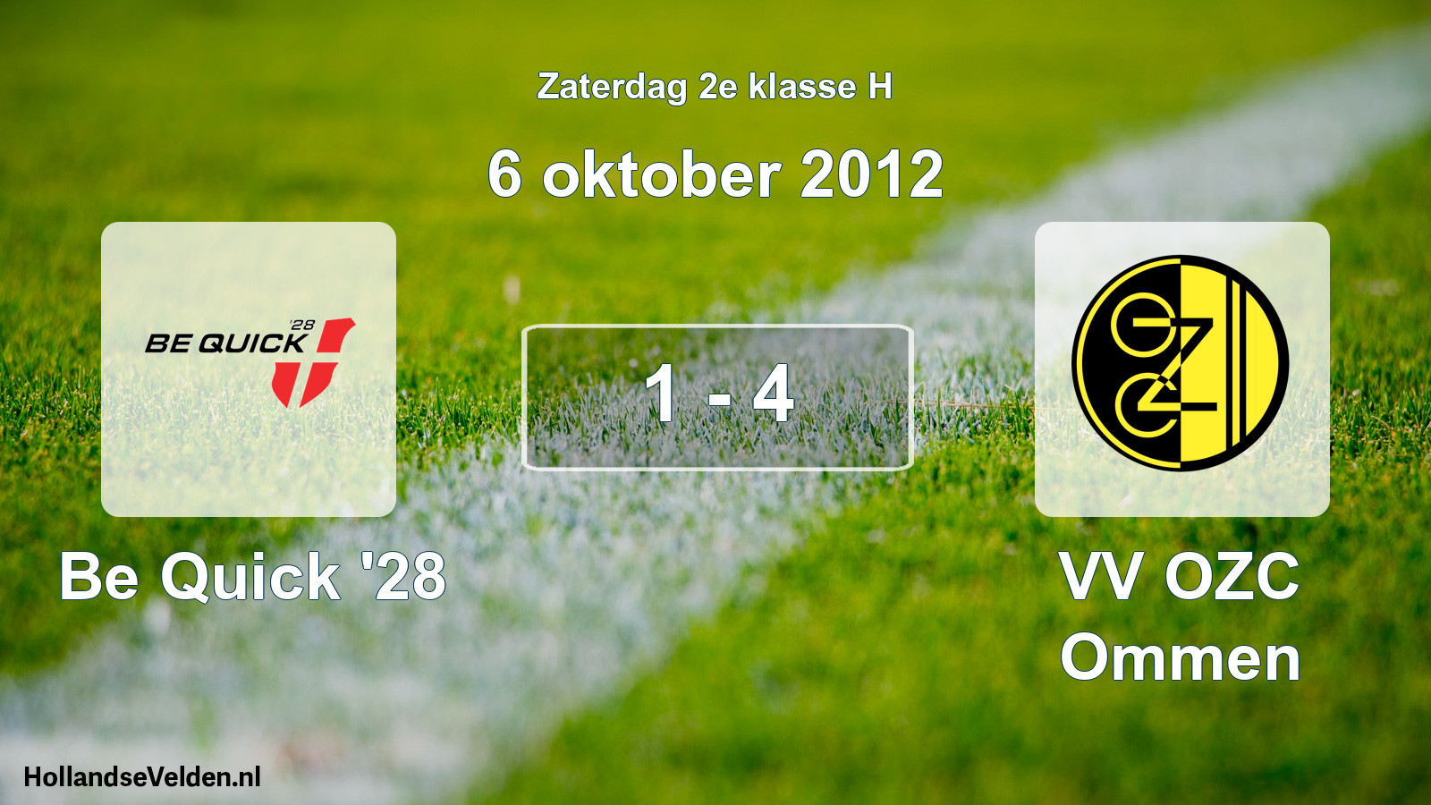 Total number of matches played: Be Quick '28 - VV OZC Ommen 1 - 4 (6 October 2012)
