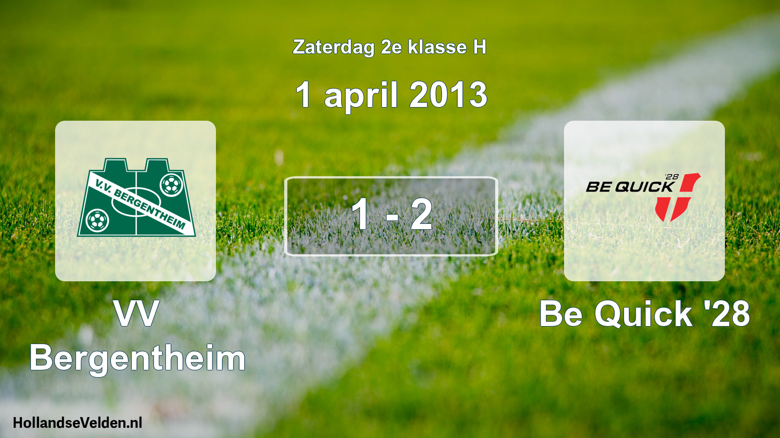 Total number of matches played: VV Bergentheim - Be Quick '28 1 - 2 (1 April 2013)