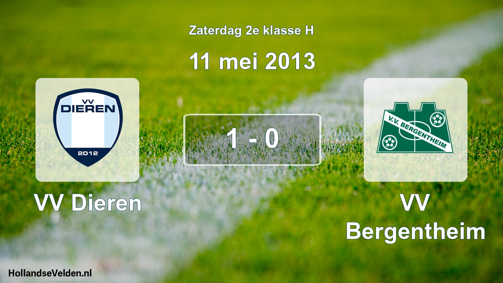 Total number of matches played: VV Dieren - VV Bergentheim 1 - 0 (11 May 2013)