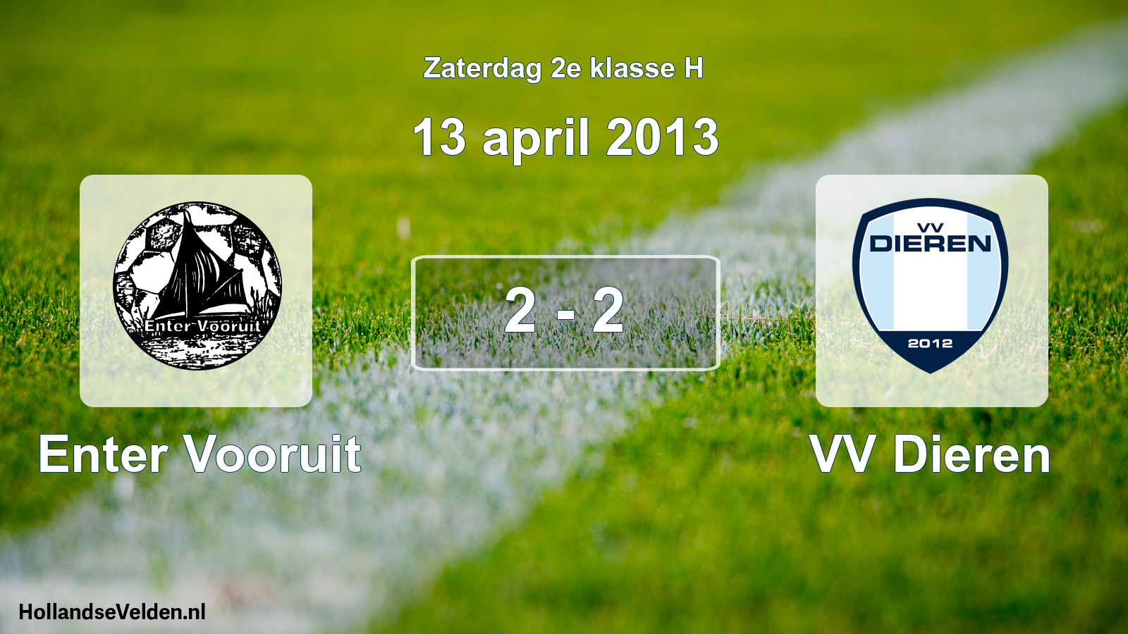 Total number of matches played: Enter Vooruit - VV Dieren 2 - 2 (13 April 2013)