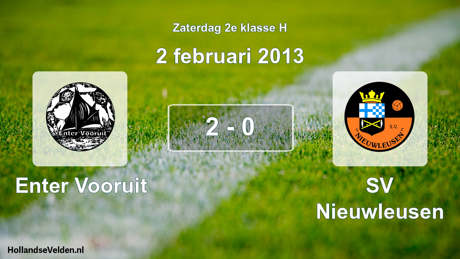 Total number of matches played: Enter Vooruit - SV Nieuwleusen 2 - 0 (2 February 2013)