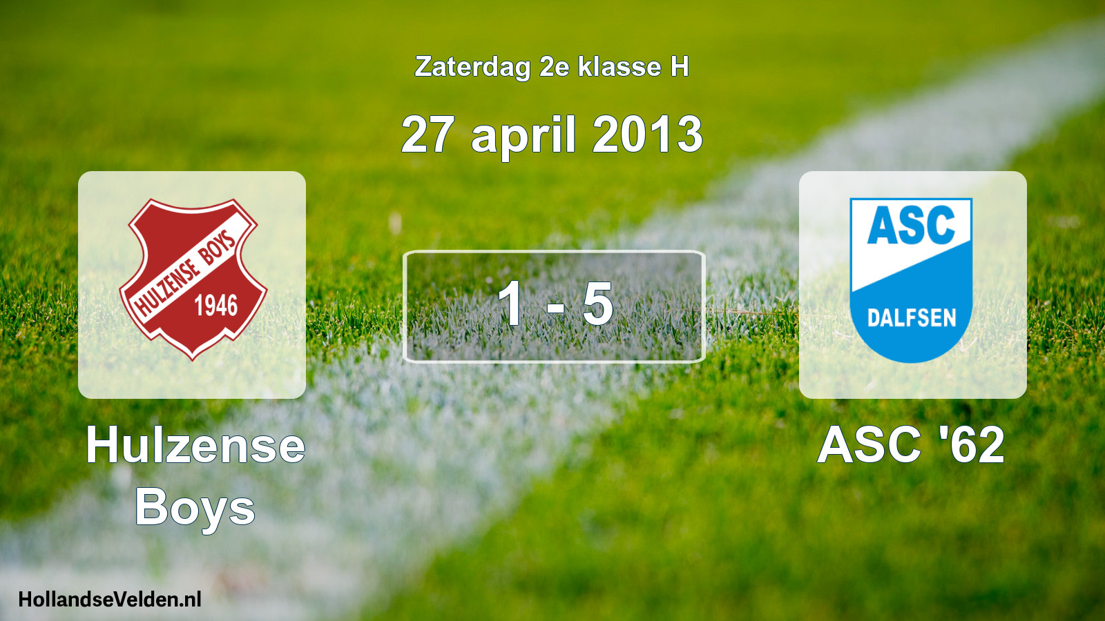 Total number of matches played: Hulzense Boys - ASC '62 1 - 5 (27 April 2013)