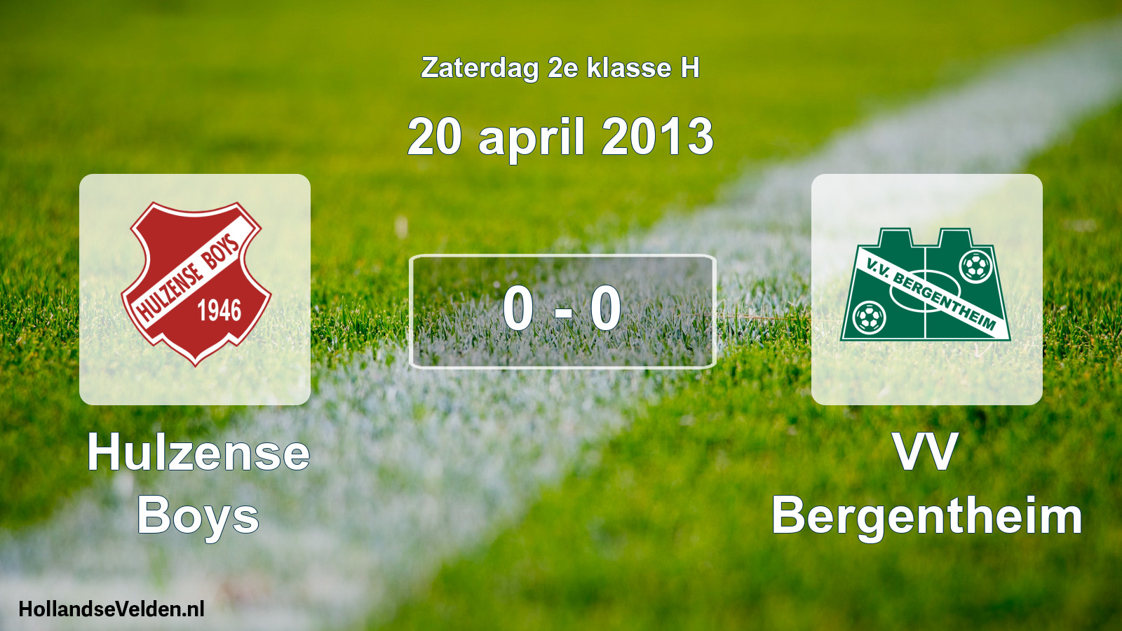 Total number of matches played: Hulzense Boys - VV Bergentheim 0 - 0 (20 April 2013)