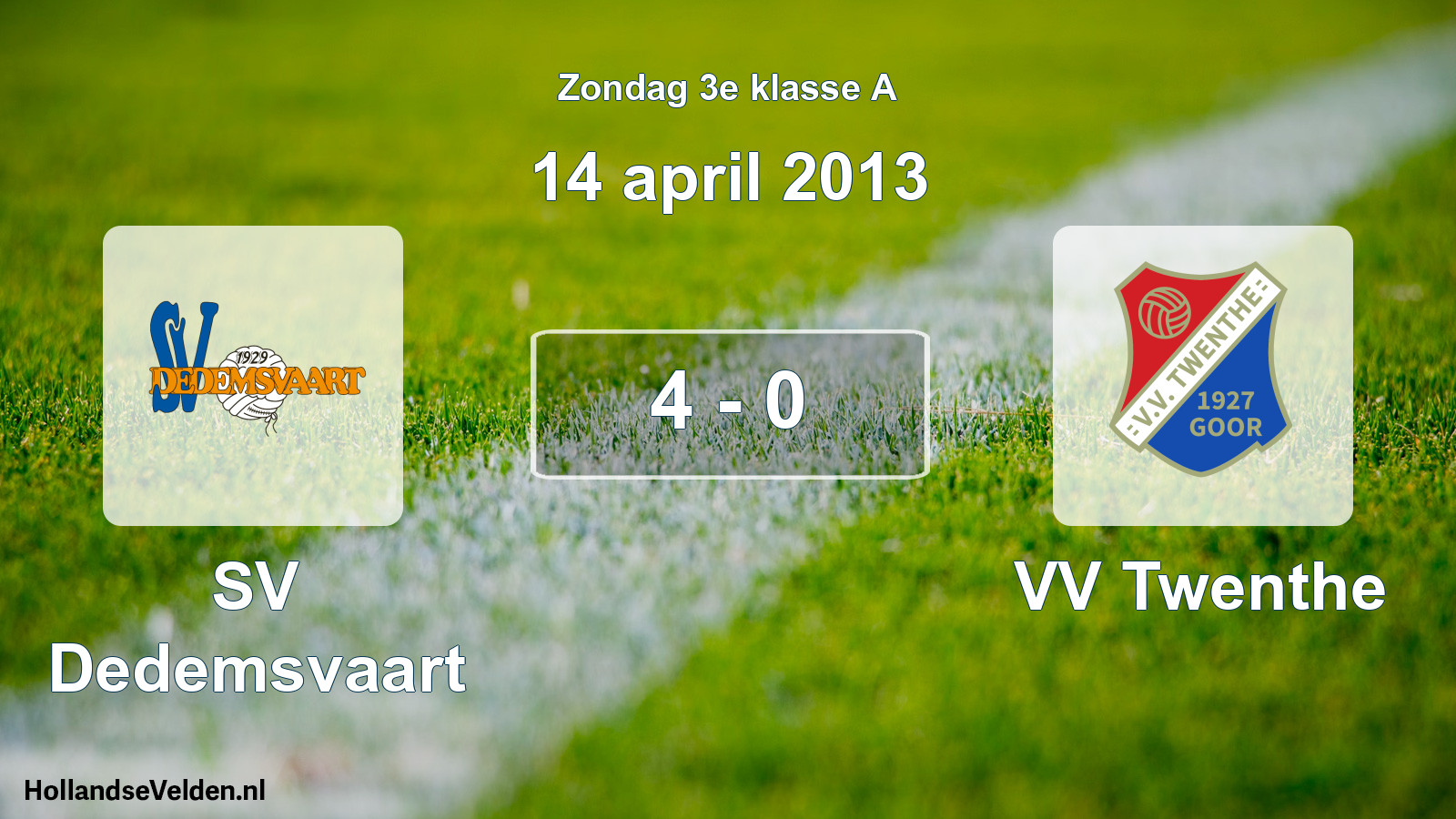 Total number of matches played: SV Dedemsvaart - VV Twenthe 4 - 0 (14 April 2013)