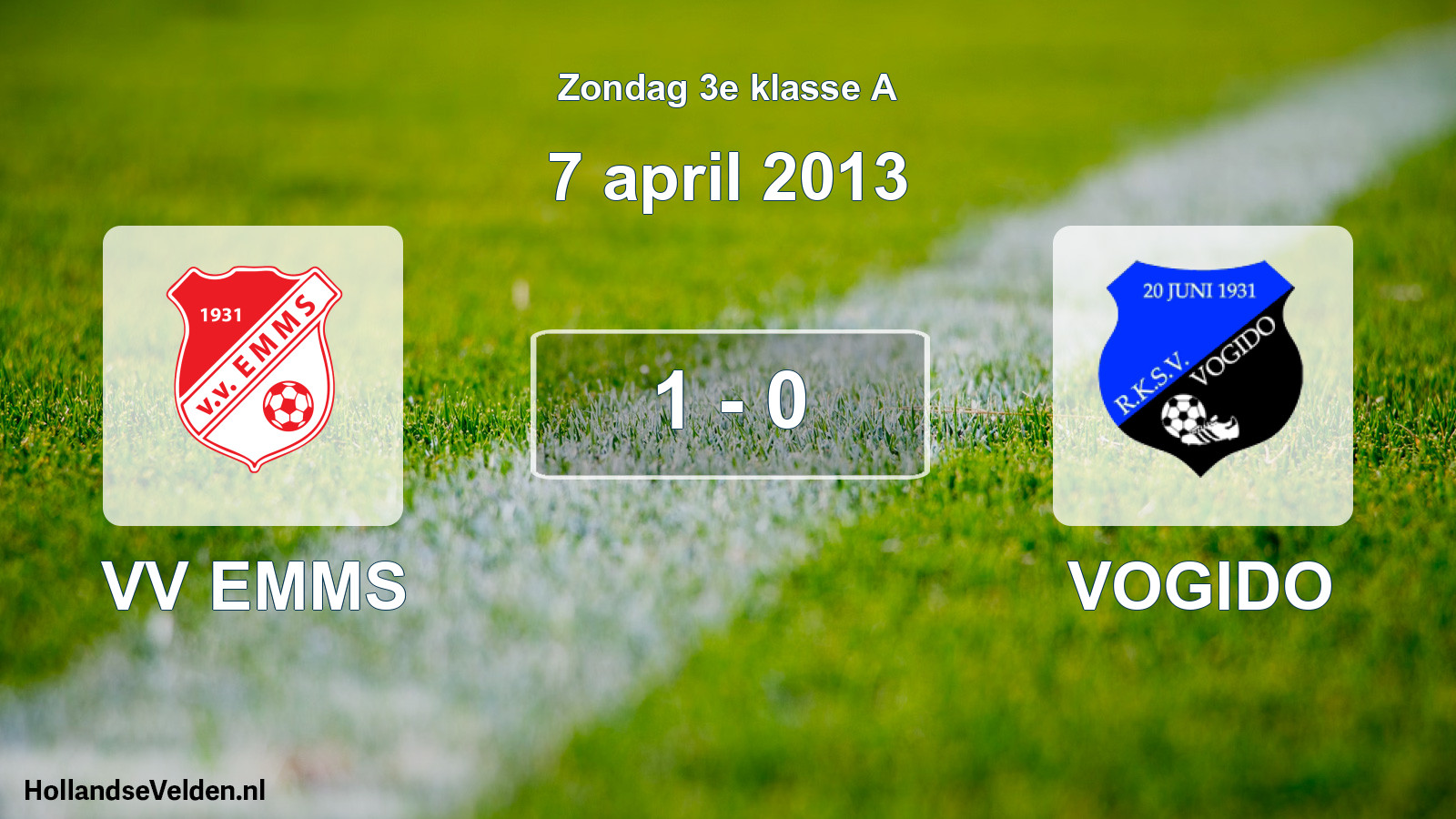 Total number of matches played: VV EMMS - VOGIDO 1 - 0 (7 April 2013)