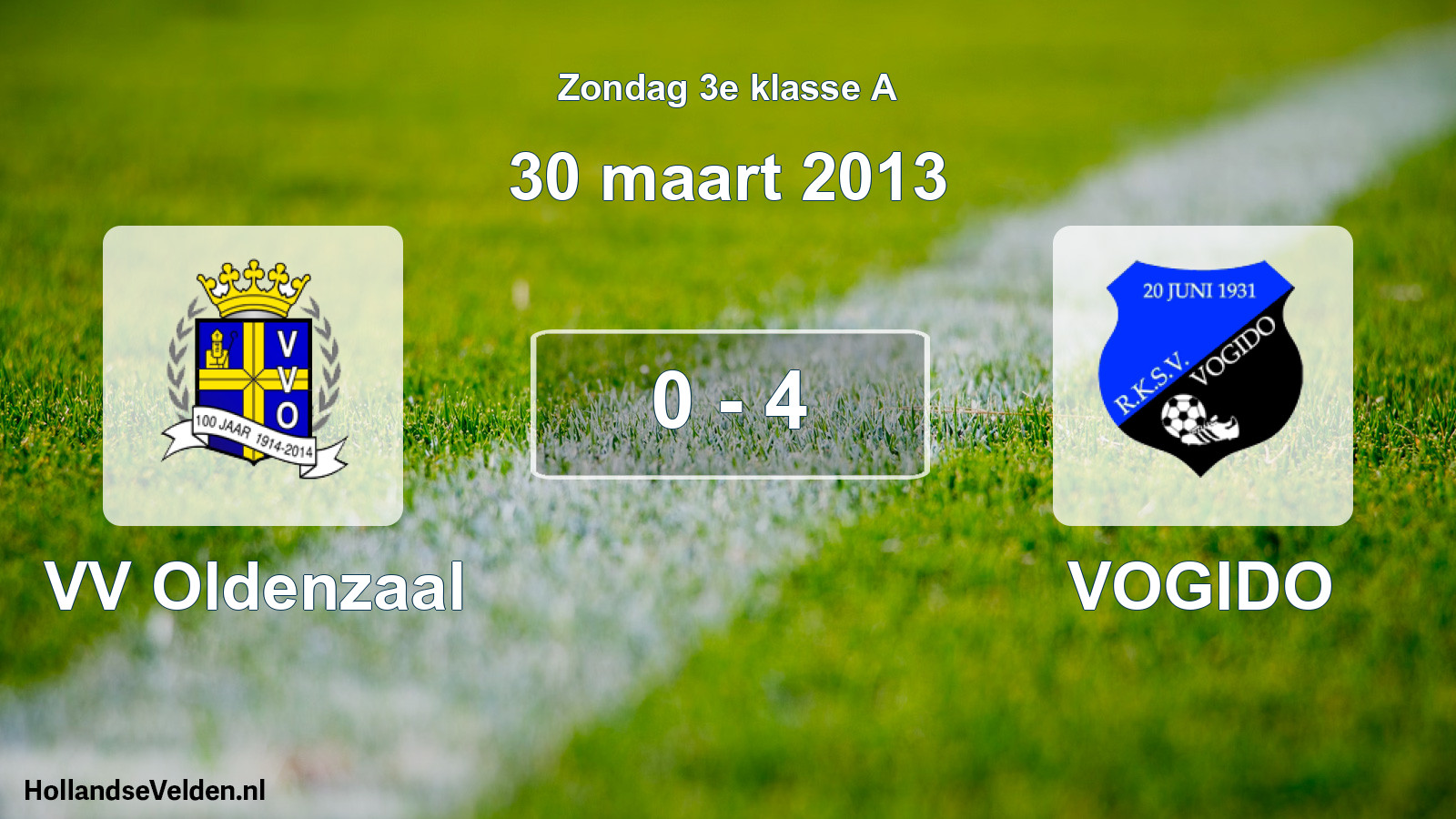 Total number of matches played: VV Oldenzaal - VOGIDO 0 - 4 (30 March 2013)