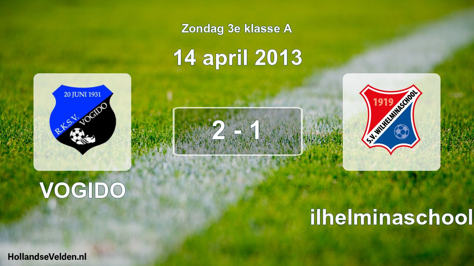 Total number of matches played: VOGIDO - Wilhelminaschool 2 - 1 (14 April 2013)