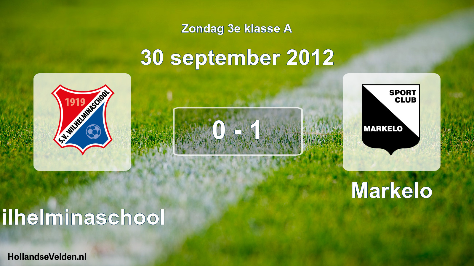 Total number of matches played: Wilhelminaschool - Markelo 0 - 1 (30 September 2012)