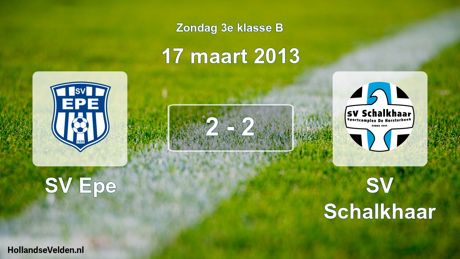Total number of matches played: SV Epe - SV Schalkhaar 2 - 2 (17 March 2013)