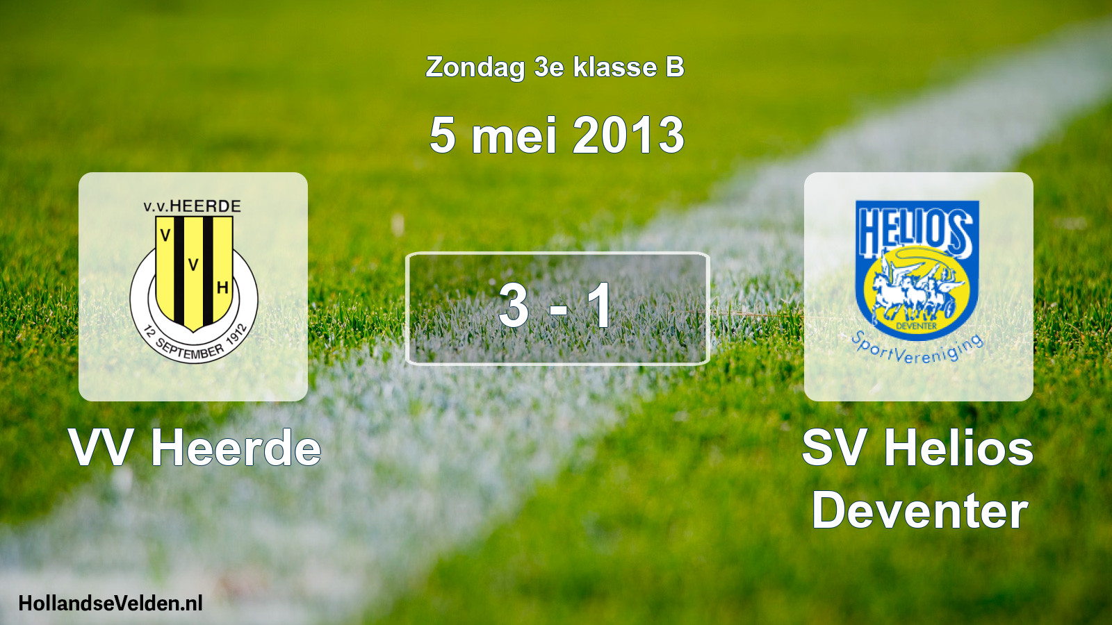 Total number of matches played: VV Heerde - SV Helios Deventer 3 - 1 (5 May 2013)