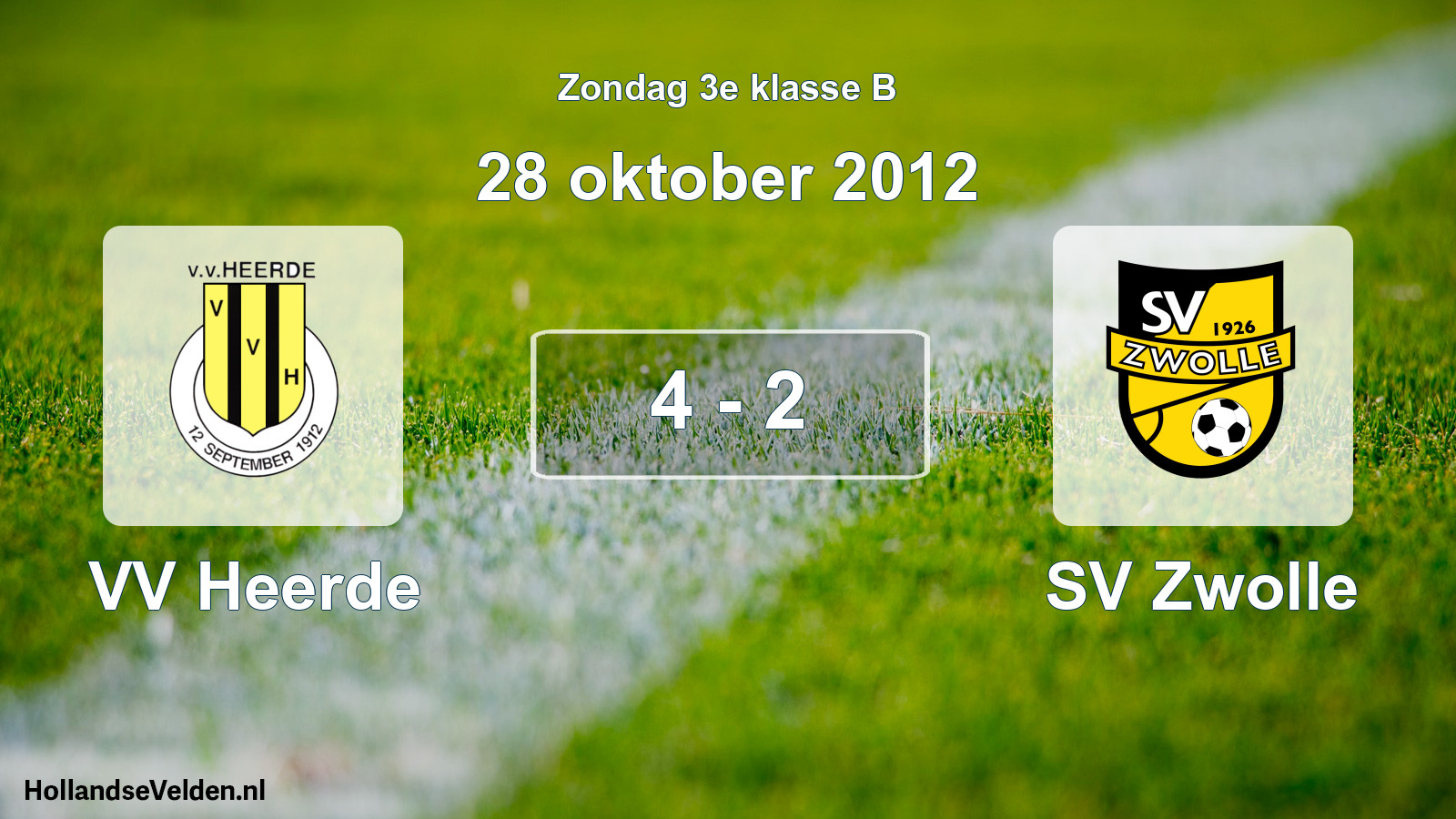 Total number of matches played: VV Heerde - SV Zwolle 4 - 2 (28 October 2012)