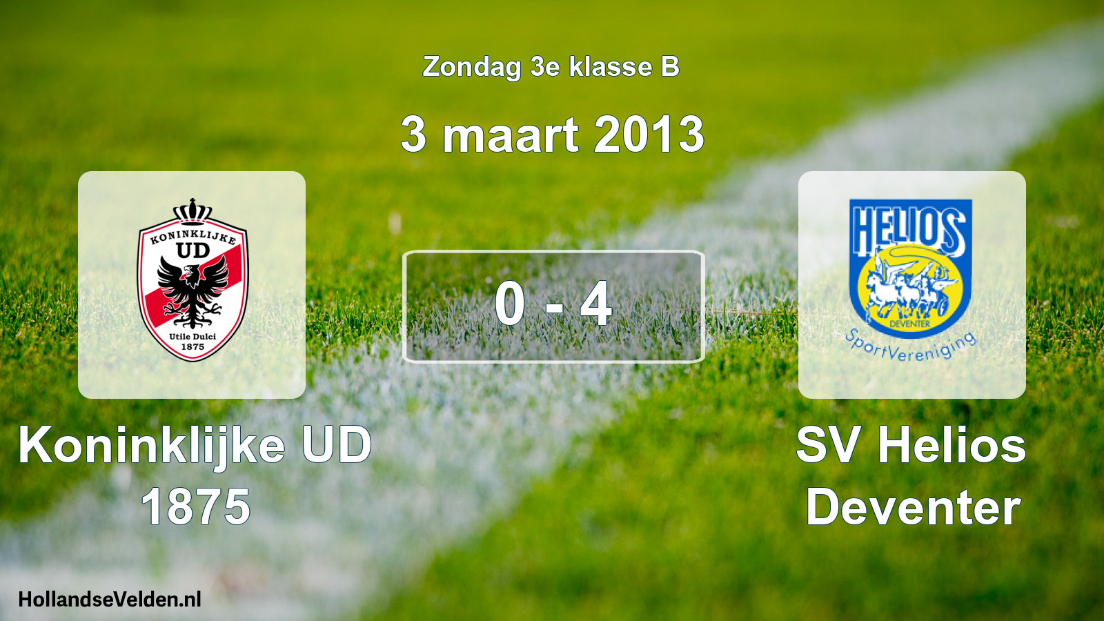Total number of matches played: Koninklijke UD 1875 - SV Helios Deventer 0 - 4 (3 March 2013)
