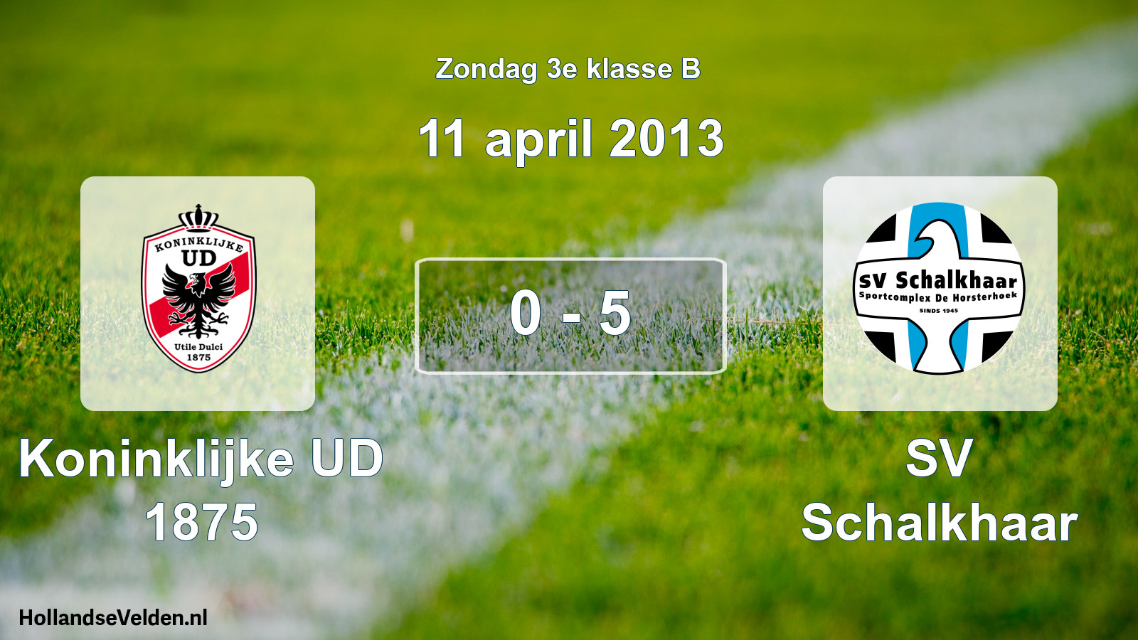 Total number of matches played: Koninklijke UD 1875 - SV Schalkhaar 0 - 5 (11 April 2013)