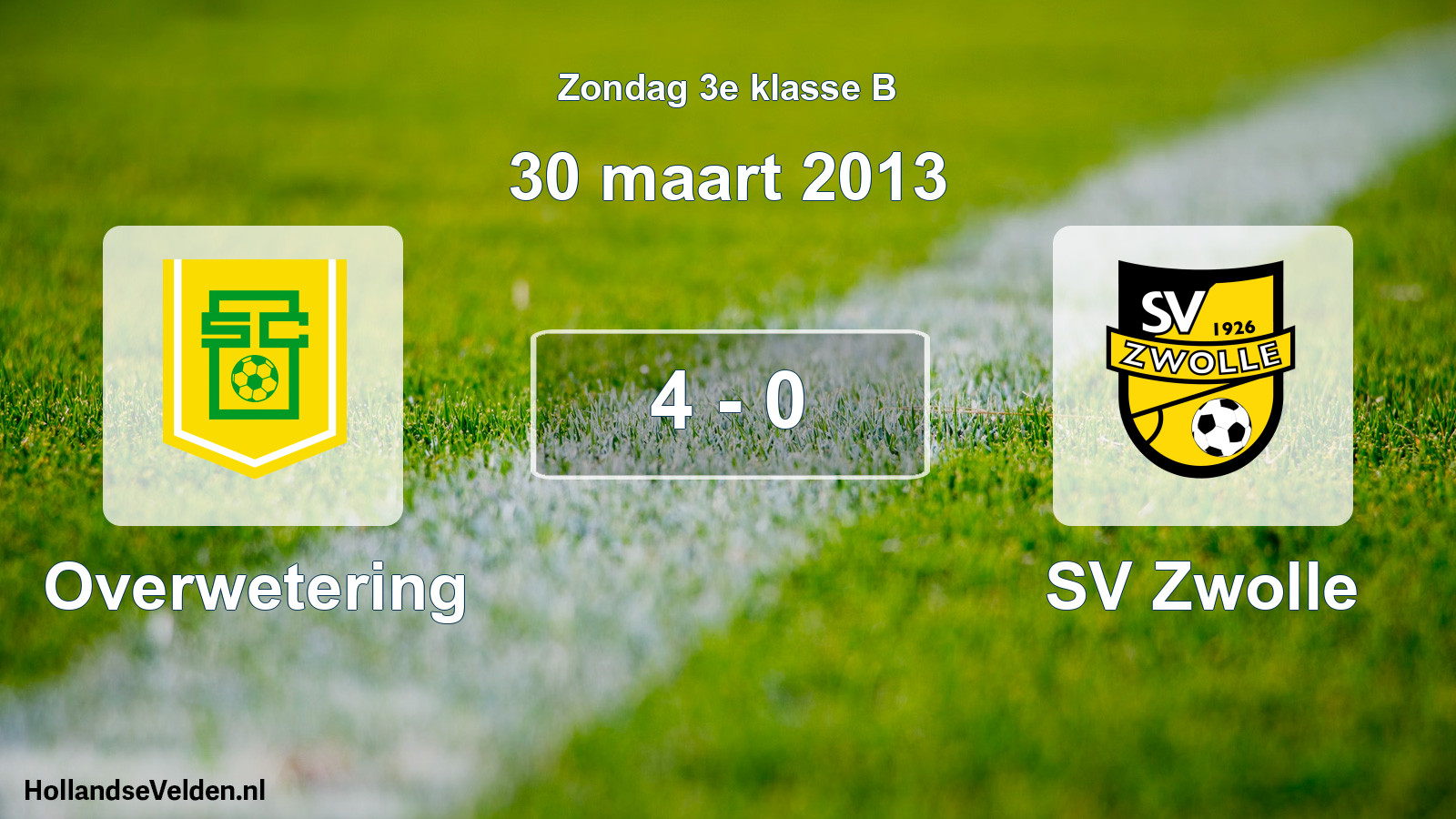 Total number of matches played: Overwetering - SV Zwolle 4 - 0 (30 March 2013)