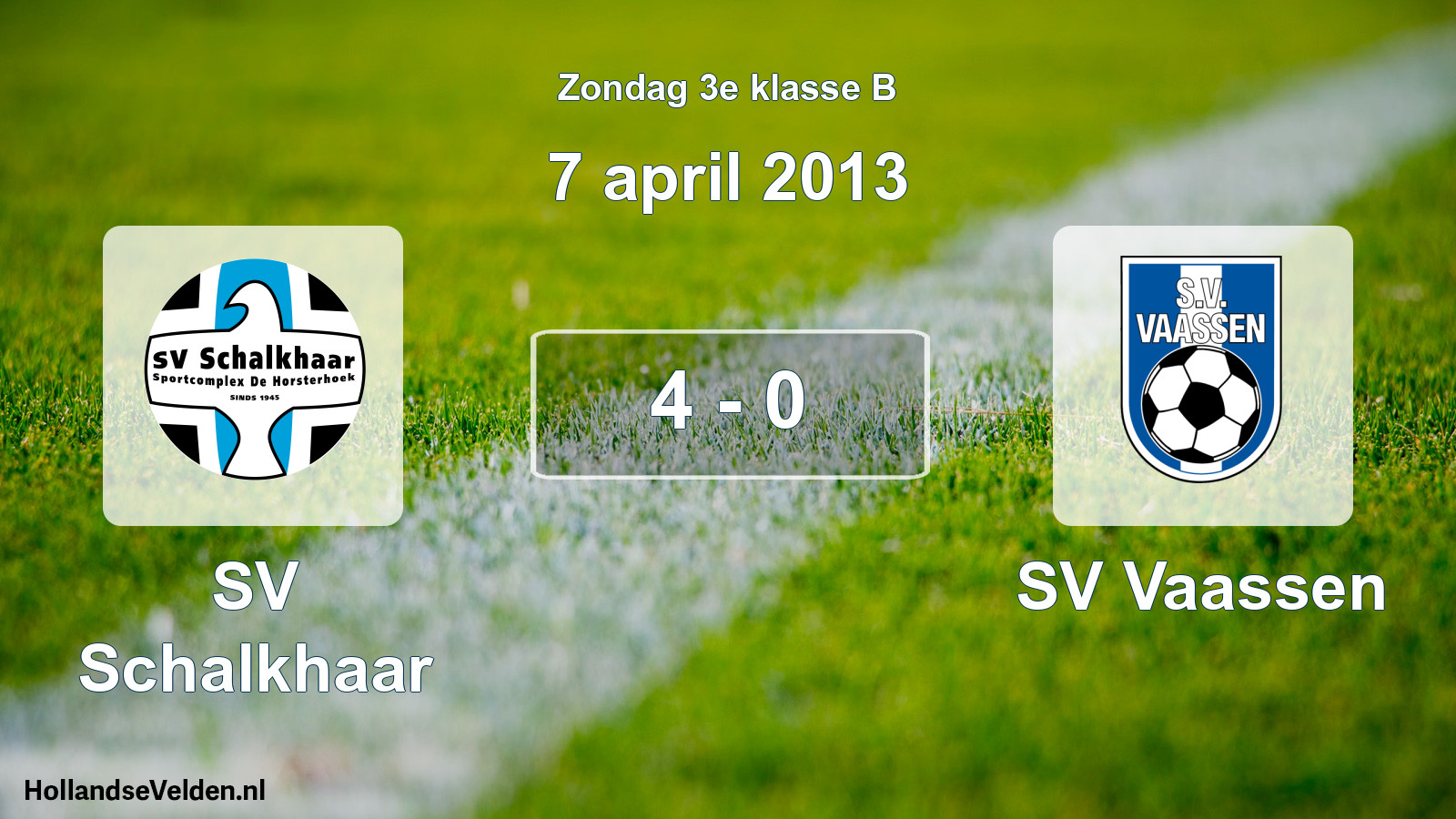 Total number of matches played: SV Schalkhaar - SV Vaassen 4 - 0 (7 April 2013)
