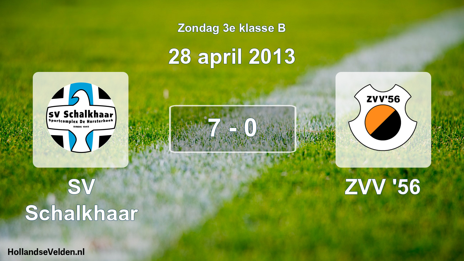 Total number of matches played: SV Schalkhaar - ZVV '56 7 - 0 (28 April 2013)