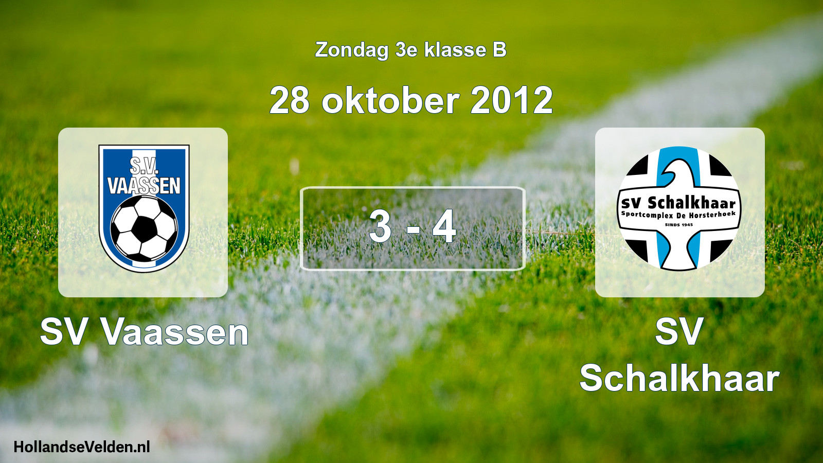 Total number of matches played: SV Vaassen - SV Schalkhaar 3 - 4 (28 October 2012)