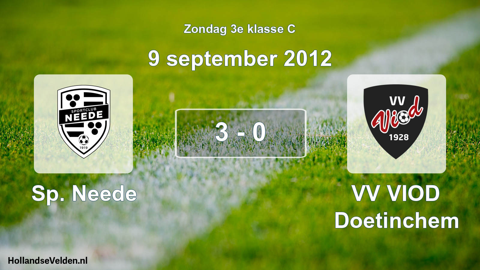 Total number of matches played: Sp. Neede - VV VIOD Doetinchem 3 - 0 (9 September 2012)