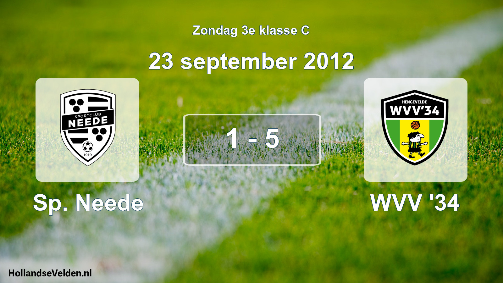 Total number of matches played: Sp. Neede - WVV '34 1 - 5 (23 September 2012)