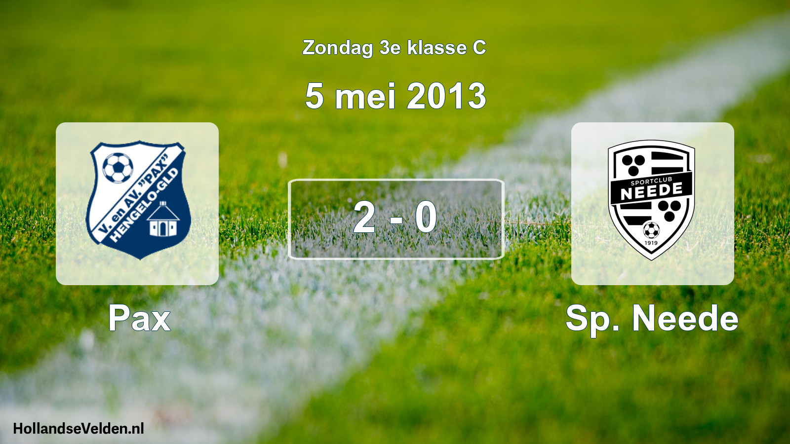 Total number of matches played: Pax - Sp. Neede 2 - 0 (5 May 2013)