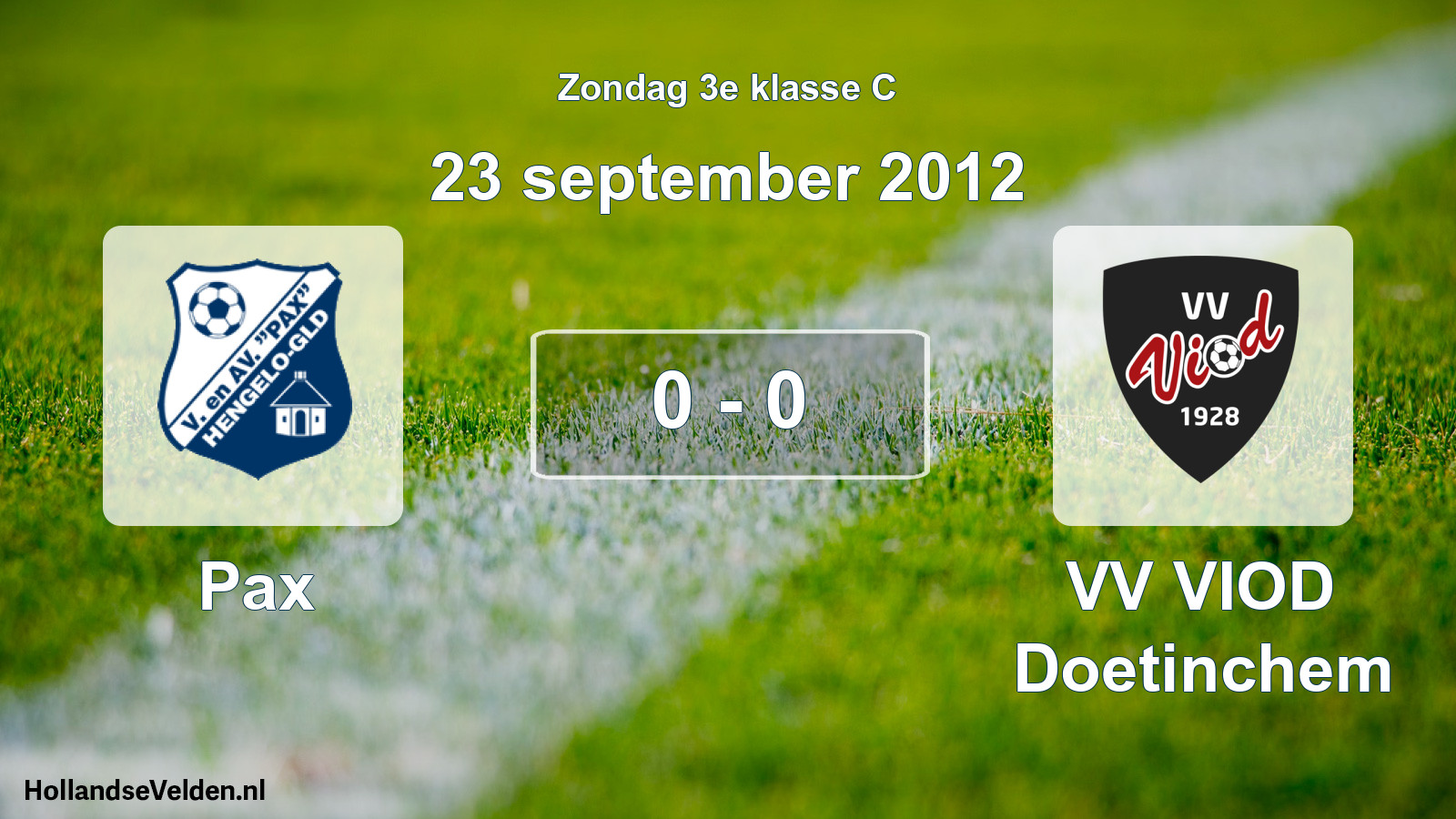 Total number of matches played: Pax - VV VIOD Doetinchem 0 - 0 (23 September 2012)