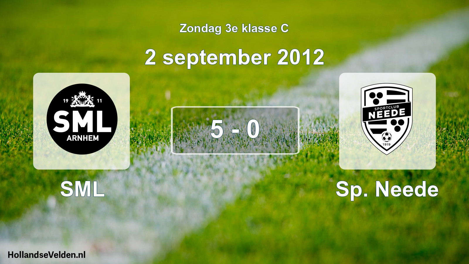 Total number of matches played: SML - Sp. Neede 5 - 0 (2 September 2012)