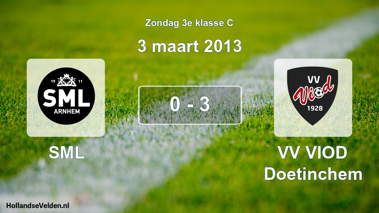 Total number of matches played: SML - VV VIOD Doetinchem 0 - 3 (3 March 2013)