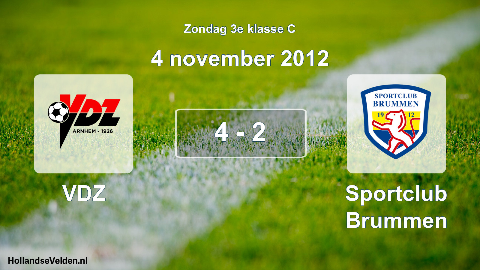 Total number of matches played: VDZ - Sportclub Brummen 4 - 2 (4 November 2012)